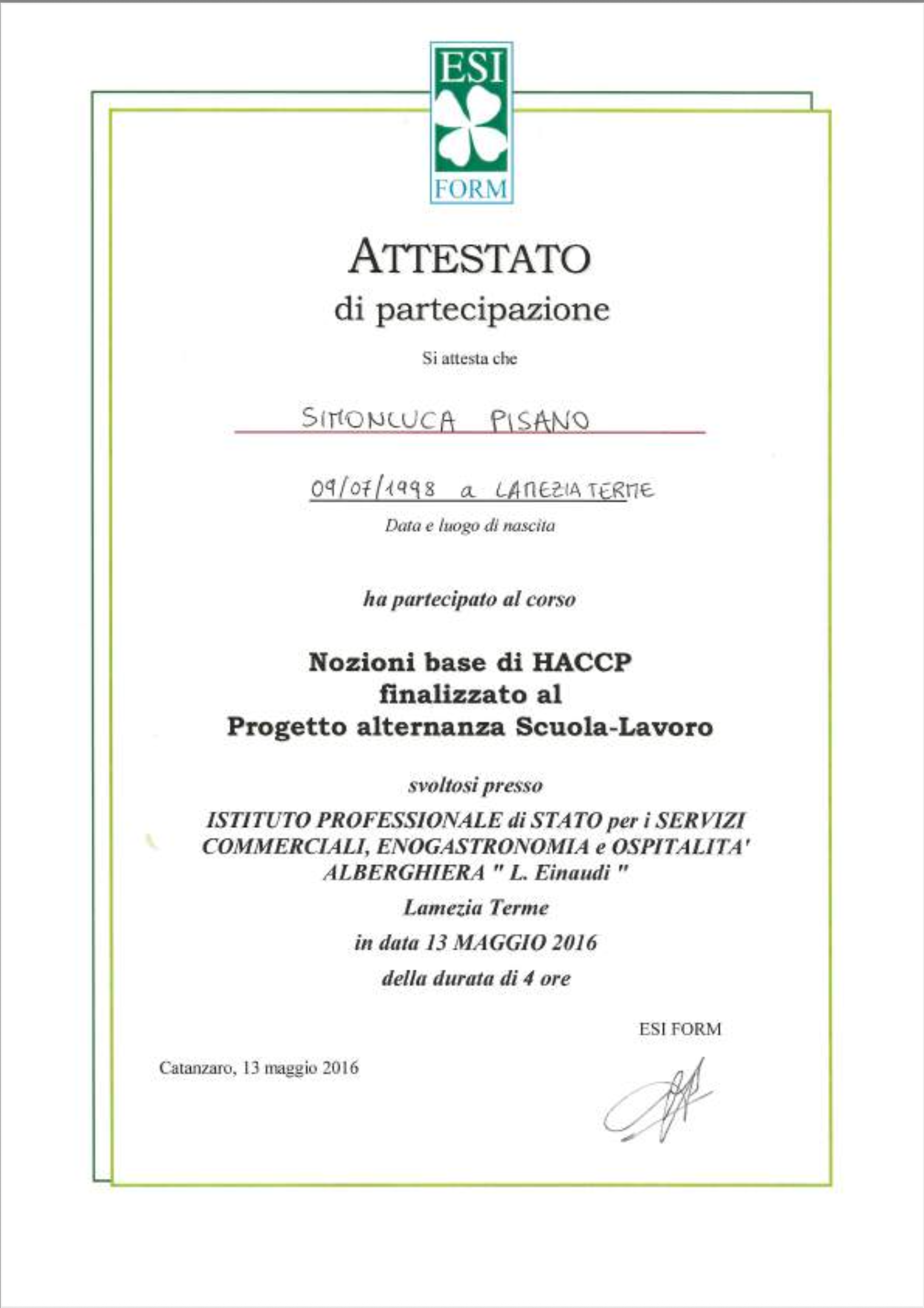 Corso HACCP